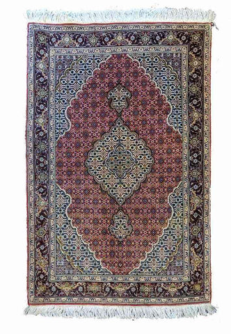 160 x 102 cm Tabriz Mahi Traditional Red Rug - Rugoutlet