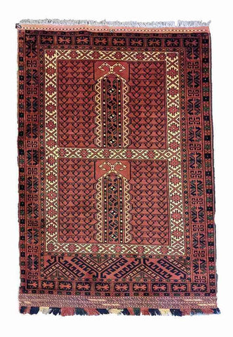 160 x 105 cm Hachlu New wool four gates of paradise Terracotta Rug - Rugoutlet