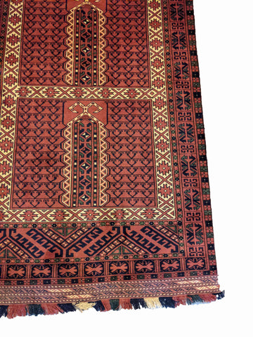 160 x 105 cm Hachlu New wool four gates of paradise Terracotta Rug - Rugoutlet
