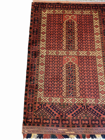 160 x 105 cm Hachlu New wool four gates of paradise Terracotta Rug - Rugoutlet