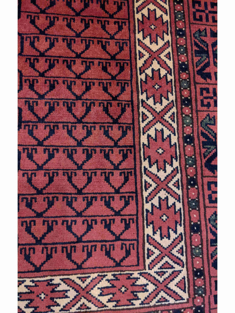 160 x 105 cm Hachlu New wool four gates of paradise Terracotta Rug - Rugoutlet