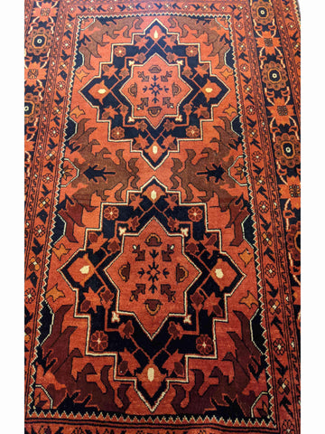 160 x 106 cm mohammadi Khan Geometric Terracotta Rug - Rugoutlet