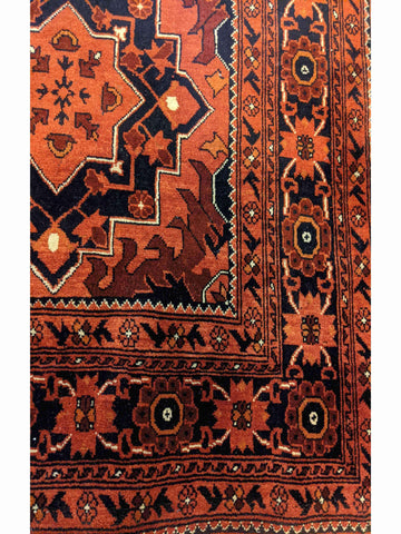 160 x 106 cm mohammadi Khan Geometric Terracotta Rug - Rugoutlet