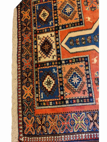 160 x 107 cm Yalameh Tribal Blue Rug - Rugoutlet