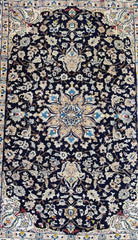 160 x 110 cm Fine Persian Nain Traditional Blue Rug - Rugmaster