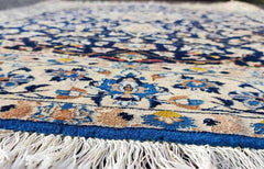 160 x 110 cm Fine Persian Nain Traditional Blue Rug - Rugmaster