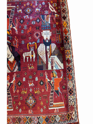 160 x 115 cm qashqai Tribal Red Rug - Rugoutlet