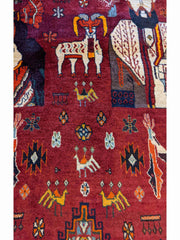 160 x 115 cm qashqai Tribal Red Rug - Rugmaster