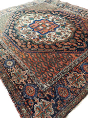 160 x 128 cm tribal Persian Afshar Tribal Brown Rug - Rugoutlet