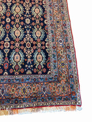 160 x 145 cm Silk foundation Geometric Blue Rug - Rugoutlet