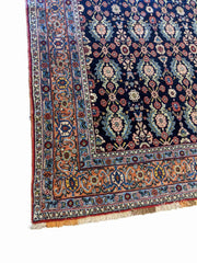 160 x 145 cm Silk foundation Geometric Blue Rug - Rugoutlet