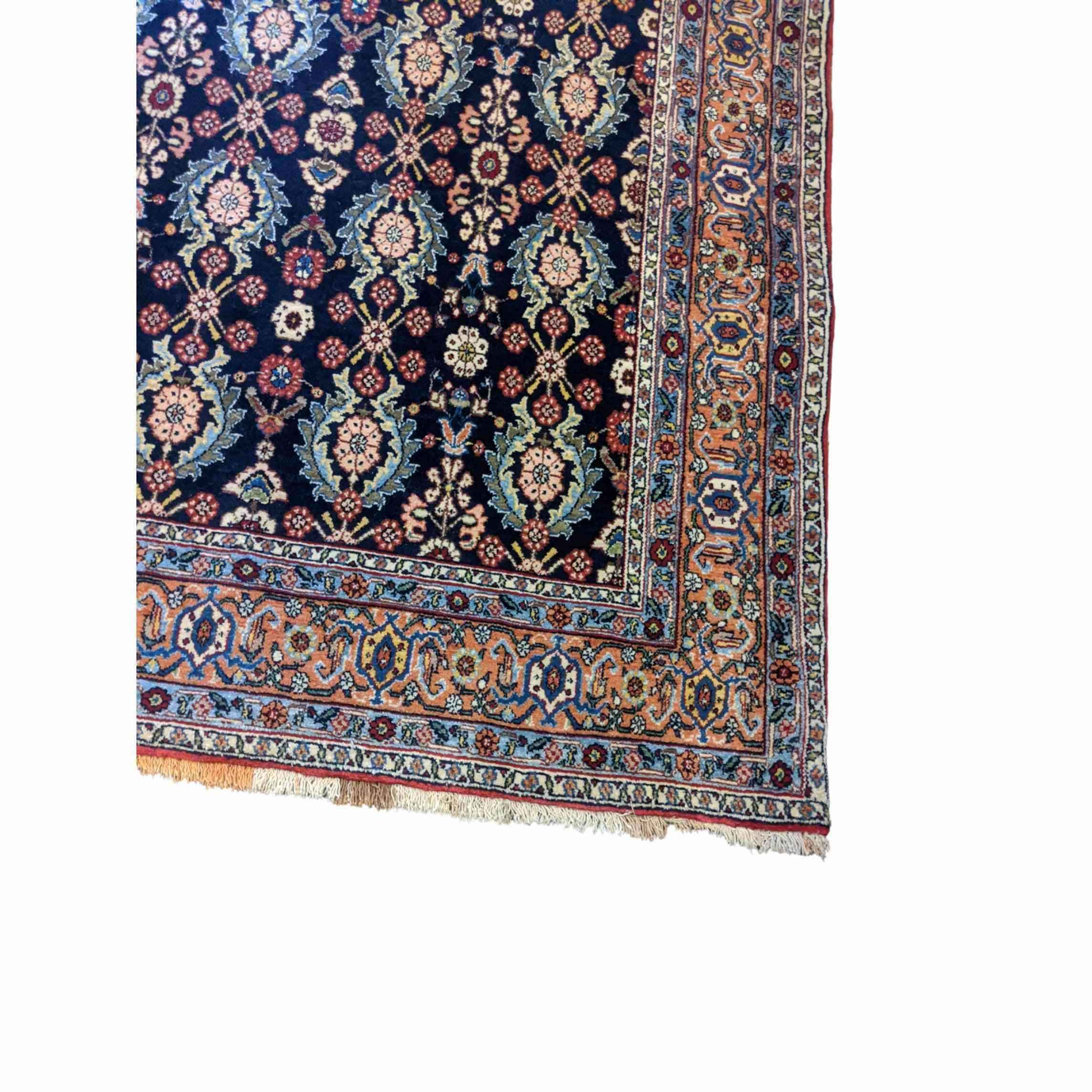 160 x 145 cm Silk foundation Geometric Blue Rug - Rugoutlet