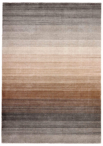 160x90 cm wool Beige & Brown Rug-HLC200106 - Rugoutlet