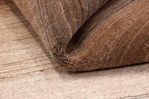 160x90 cm wool Beige & Brown Rug-HLC200106 - Rugoutlet