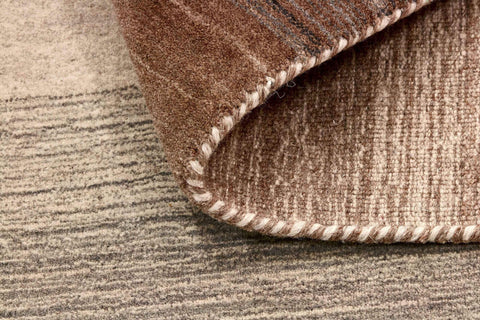 160x90 cm wool Beige & Brown Rug-HLC200106 - Rugoutlet