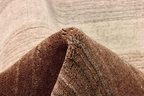 160x90 cm wool Beige & Brown Rug-HLC200106 - Rugoutlet