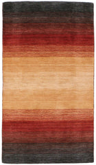 160x90 cm  Indian Wool Black Rug-HLC200111, Dark Brown Multi