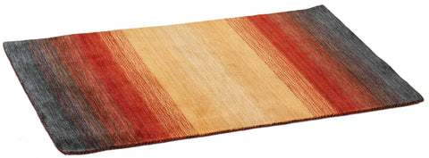 160x90 cm wool Black, red & yellow Rug-HLC200111 - Rugoutlet