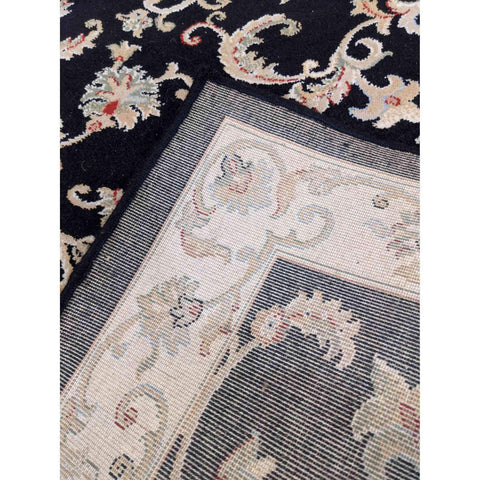 160 x 230 cm powerloom Traditional Black Rug - Rugoutlet