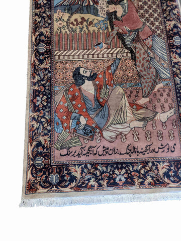 160 x 90 cm Fine Persian Tabriz Pictorial Rug - Rugoutlet