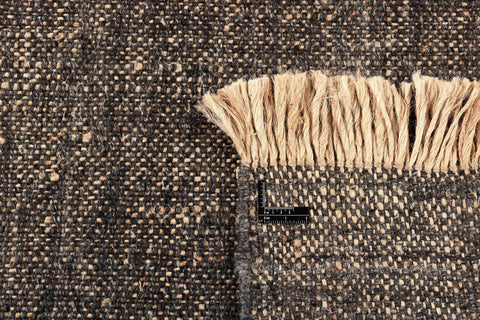 160x90 cm Black and brown jute and wool rug -200024WD - Rugoutlet