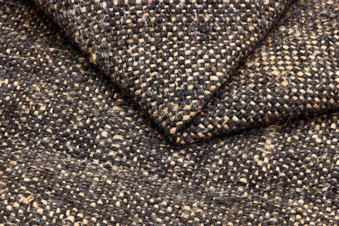 160x90 cm Black and brown jute and wool rug -200024WD - Rugoutlet