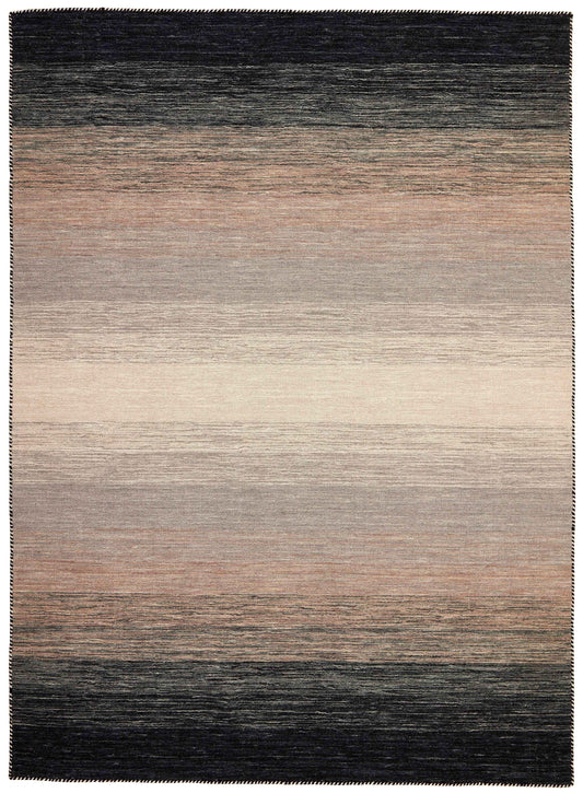 160x160 cm Indian Wool Multicolor Rug-HLD180805, Black Red - Rugmaster