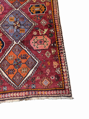 162 x 107 cm qashqai Tribal Brown Rug - Rugoutlet