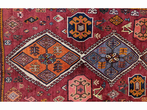 162 x 107 cm qashqai Tribal Brown Rug - Rugoutlet