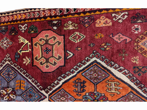 162 x 107 cm qashqai Tribal Brown Rug - Rugoutlet