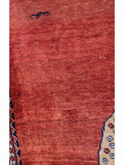 163 x 110 cm nomadic qashqai Tribal Red Lion Rug - Rugoutlet