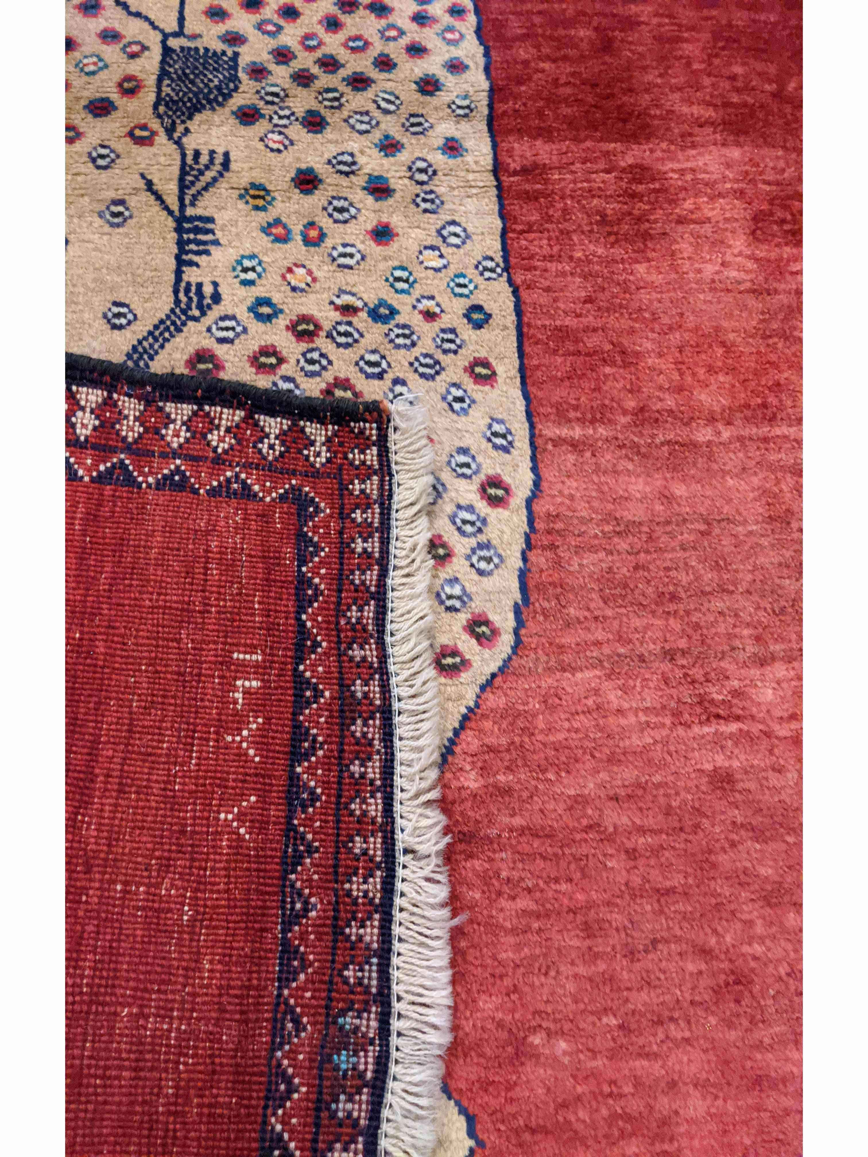 163 x 110 cm nomadic qashqai Tribal Red Rug - Rugmaster