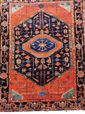 164 x 123 cm Antique Malayer Traditional Orange Rug - Rugoutlet