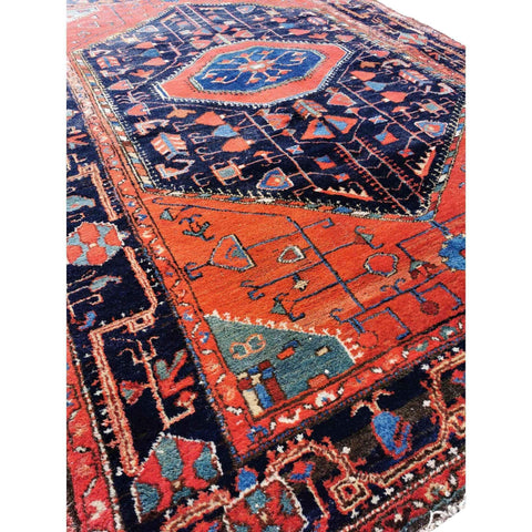164 x 123 cm Antique Malayer Traditional Orange Rug - Rugoutlet