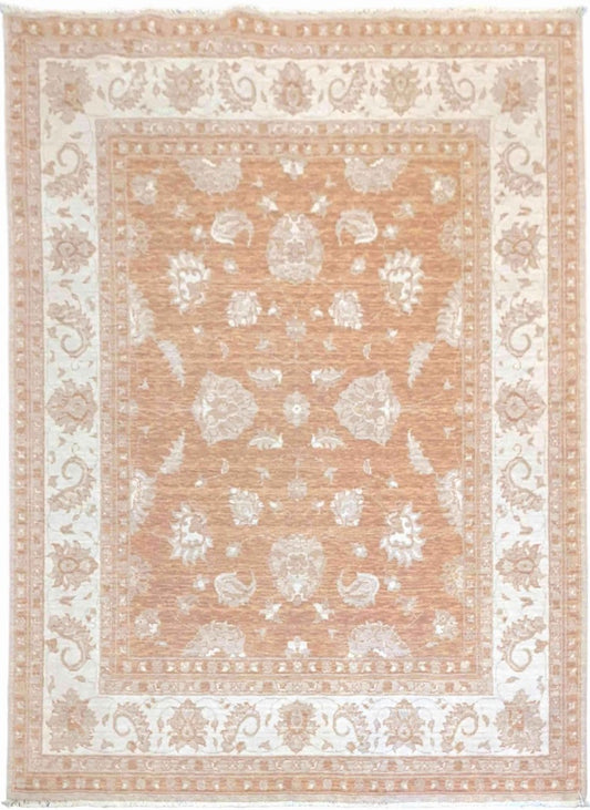 164 x 230 cm Traditional Ziegler design Powerloom Brown Rug - Rugoutlet