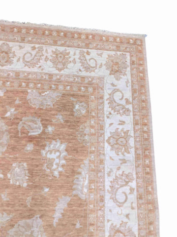 164 x 230 cm Traditional Ziegler design Powerloom Brown Rug - Rugoutlet