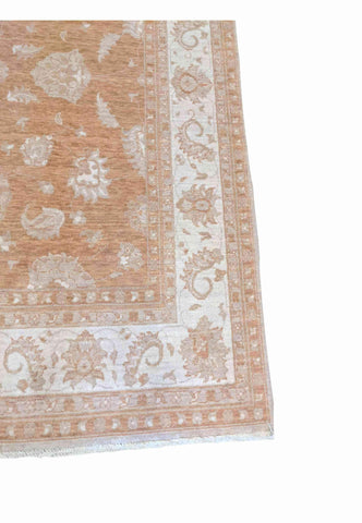 164 x 230 cm Traditional Ziegler design Powerloom Brown Rug - Rugoutlet