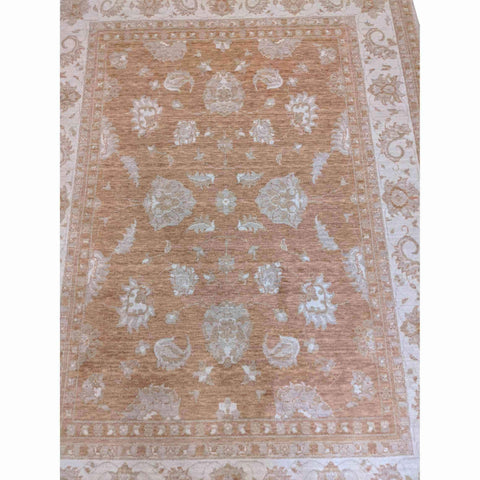 164 x 230 cm Traditional Ziegler design Powerloom Brown Rug - Rugoutlet