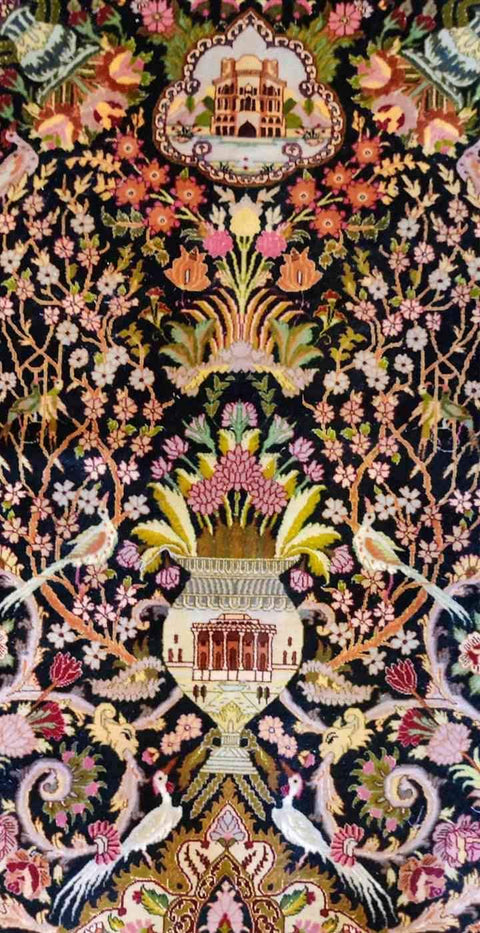 165 x 100 cm Fine Persian Tabriz Traditional Yellow Rug - Rugoutlet