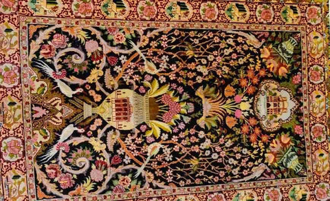 165 x 100 cm Fine Persian Tabriz Traditional Yellow Rug - Rugoutlet