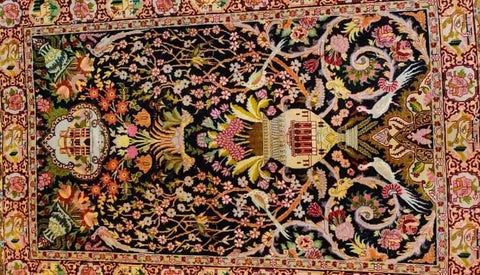 165 x 100 cm Fine Persian Tabriz Traditional Yellow Rug - Rugoutlet