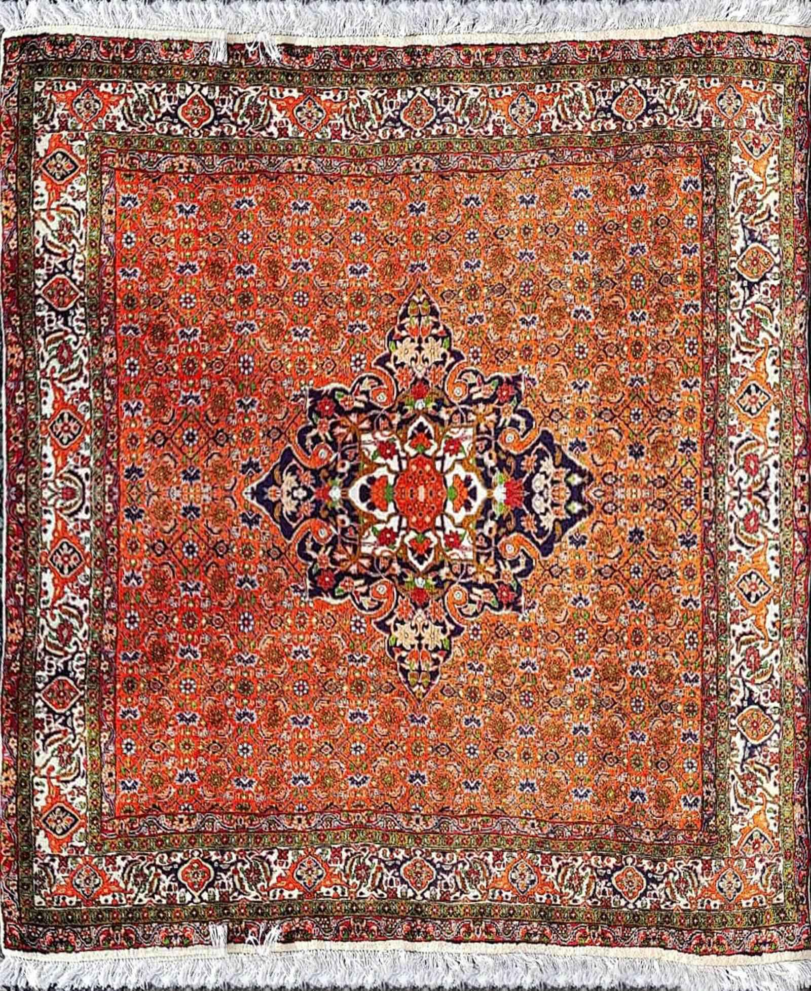 165 x 153 cm persian bijar Traditional Orange Rug - Rugmaster