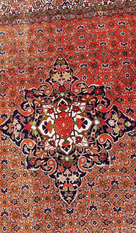 165 x 153 cm persian bijar Traditional Orange Rug - Rugoutlet