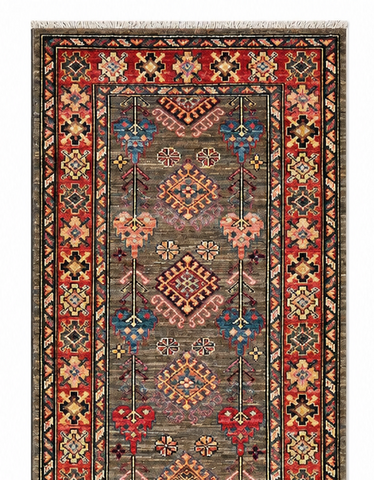 Kazak Natural Dye Wool Runner Rug 3.08 X 0.83 m (10.1 X 2.7 ft)