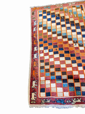 166 x 115 cm Persian Gabbeh Tribal Red Rug - Rugoutlet
