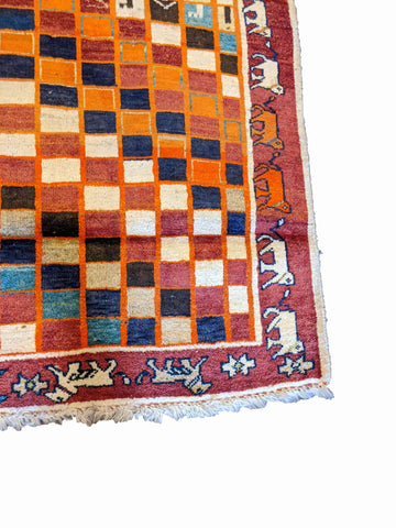 166 x 115 cm Persian Gabbeh Tribal Red Rug - Rugoutlet
