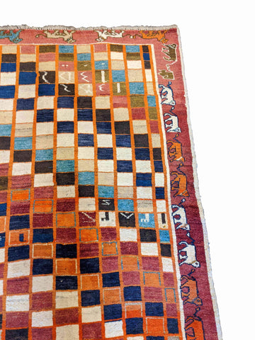 166 x 115 cm Persian Gabbeh Tribal Red Rug - Rugoutlet