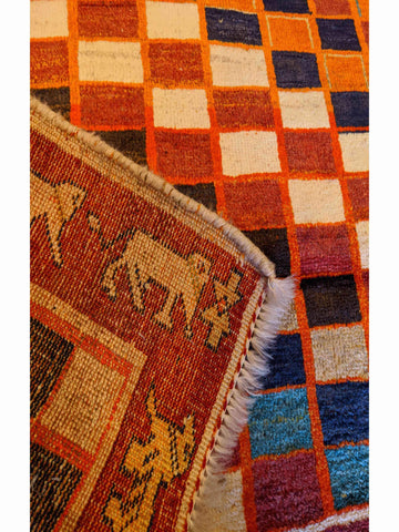 166 x 115 cm Persian Gabbeh Tribal Red Rug - Rugoutlet