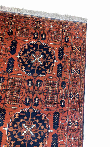 167 x 102 cm Afghan Tribal Brown Rug - Rugoutlet