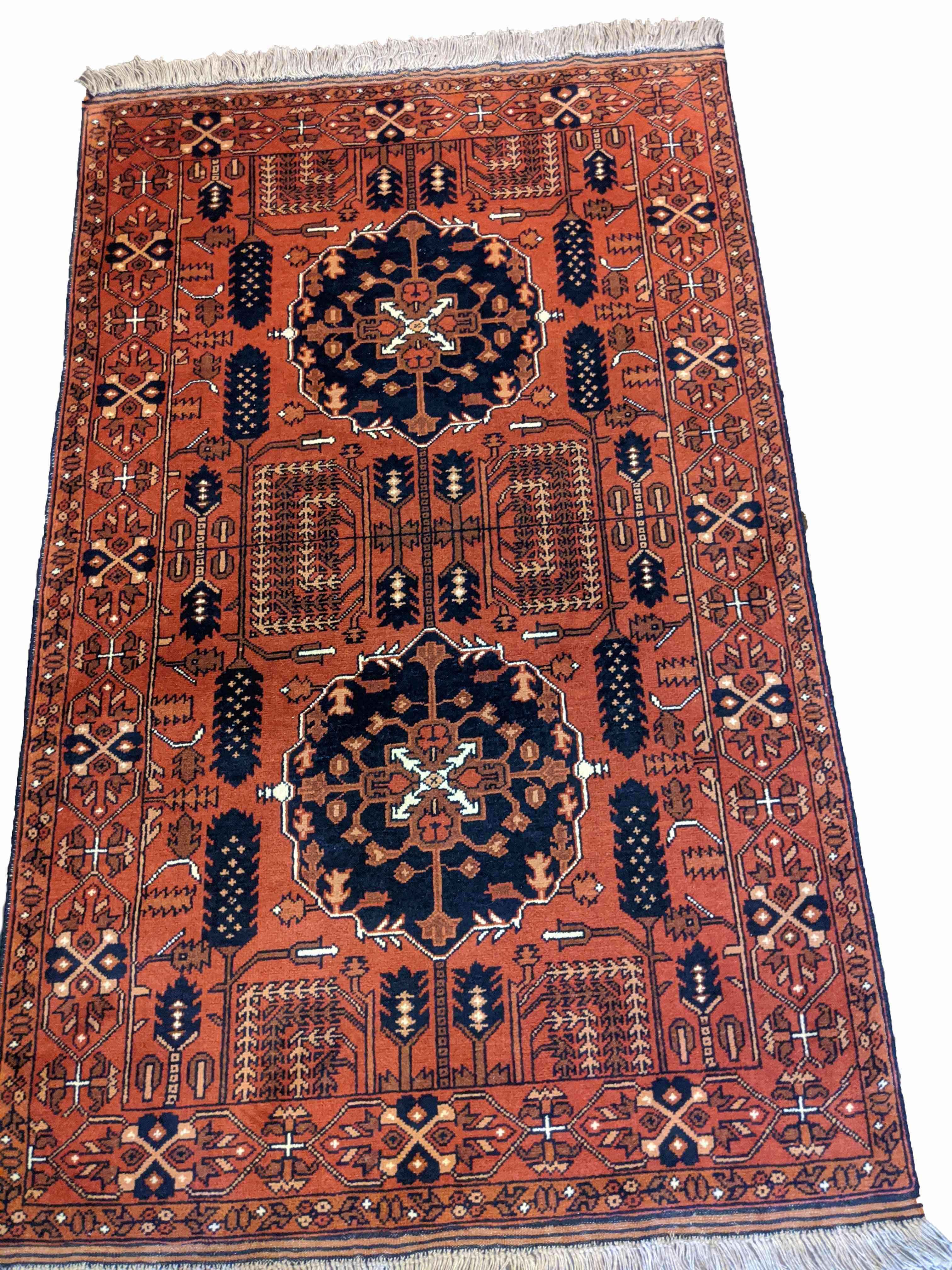 167 x 102 cm Afghan Tribal Brown Rug - Rugmaster